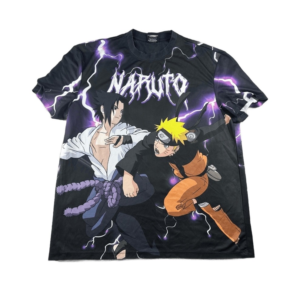 Naruto Shippuden Difuzed T-Shirt Men XL Multi Color All-Over Print Naruto Anime